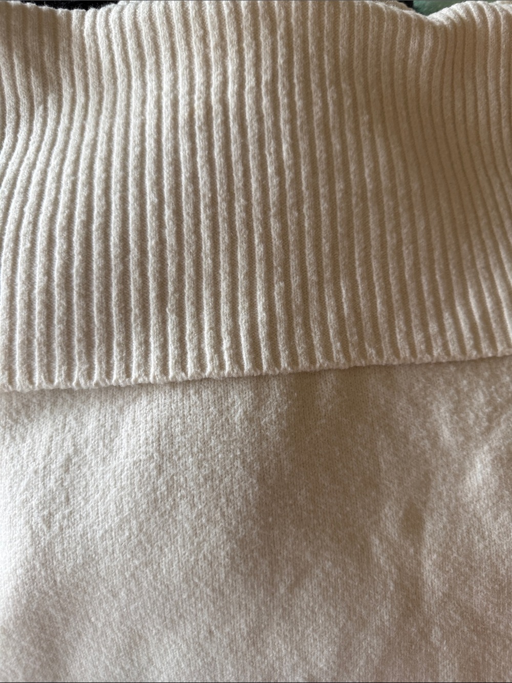 Off-Shoulder Rib-Trim Sweater - Cream Color - Picture 7 of 7